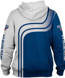 New Orleans Pelicans White Navy Curves Zip Hoodie For Men And Women