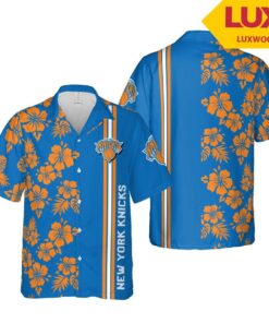 New York Knicks Flowers With Stripe Lines Vintage Hawaiian Shirt For Men Women Nba Fans