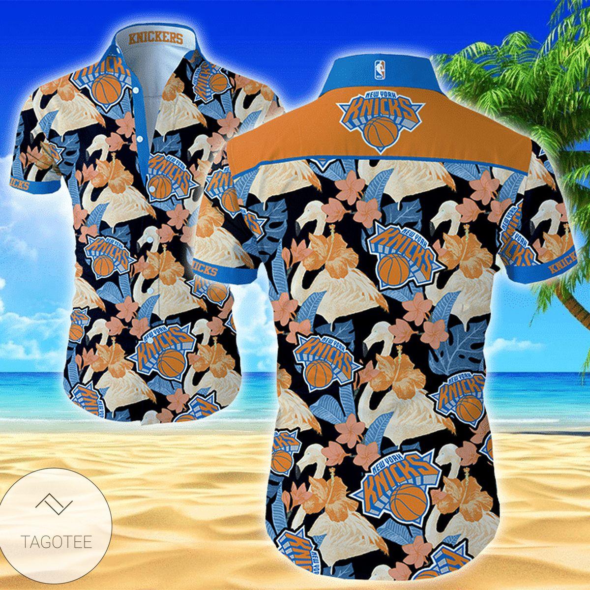 Nba New York Knicks White Vintage Hawaiian Shirt Best Gift For Fans