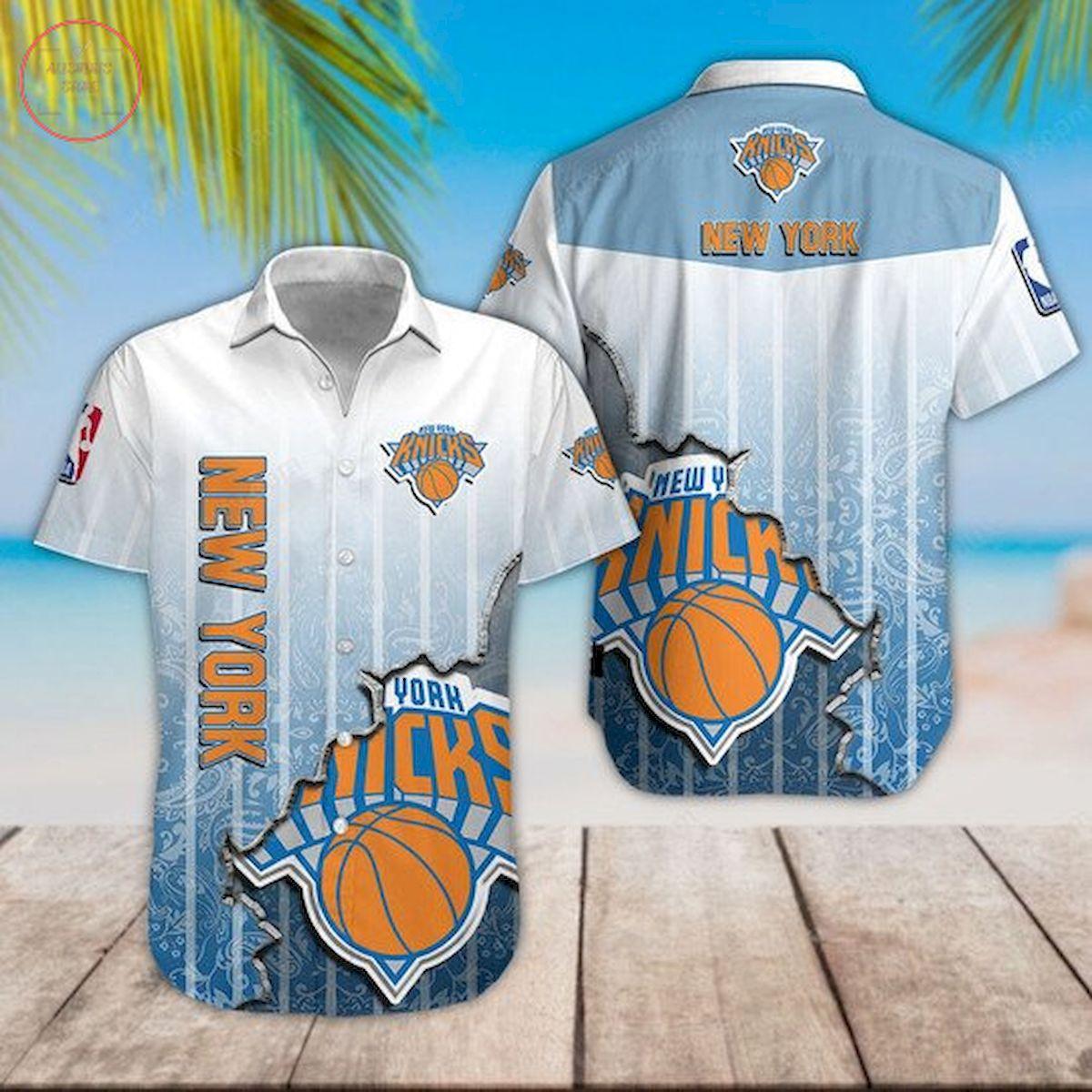 Nba New York Knicks White Vintage Hawaiian Shirt Best Gift For Fans