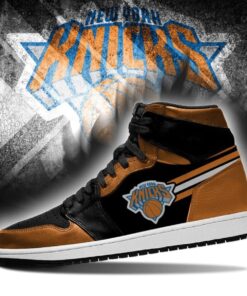 New York Knicks Orange Black Air Jordan 1 High Tops 3