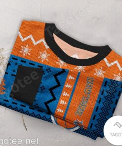 New York Knicks Orange Bllue Ugly Christmas Sweater Gift 2