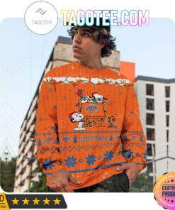 New York Knicks Orange Snoopy Lie On Dog House Ugly Christmas Sweater Gift 4