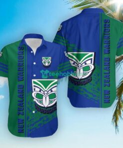 New Zealand Warriors Blue Green Vintage Aloha Shirt Best Outfit For Nrl Fans