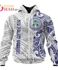 New Zealand Warriors Custom Name Polynesian Zip Up Hoodie Best Gift For Fans 1