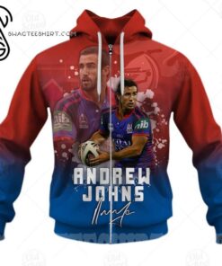 Newcastle Knights Custom Name Number Andrew Johns Zip Hoodie Funny Gift For Fans