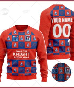 Newcastle Knights Custom Name Number Christmas Vintage Ugly Sweater Gift 1