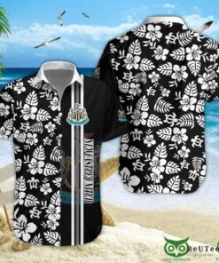 Newcastle United Fc Black White Floral Aloha Shirt Best Outfit For Fans
