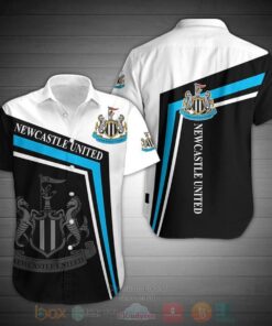 Newcastle United Fc Logo Black White Vintage Hawaiian Shirt Summer Fans Gifts