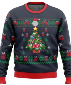 Nintendo Tree Dark Navy Ugly Xmas Sweater Best Holiday Gift For Vidoe Game Fans