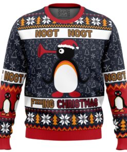 Noot Noot Pingu Blue Ugly Xmas Sweater Best Holiday Gift For Movie Fans