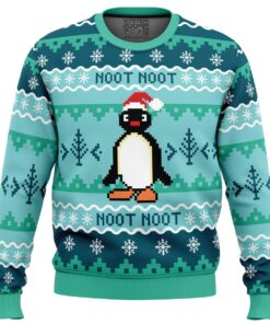 Noot Noot Pingu Blue Ugly Xmas Sweater Best Holiday Gift For Movie Fans