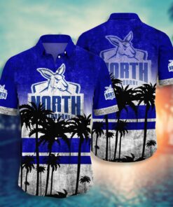 North Melbourne Kangaroos Big Logo Tropical Hawaiian Shirt Best Gift For Afl Fans