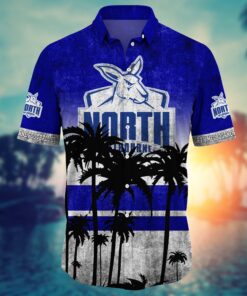 North Melbourne Kangaroos Big Logo Tropical Hawaiian Shirt Best Gift For Afl Fans