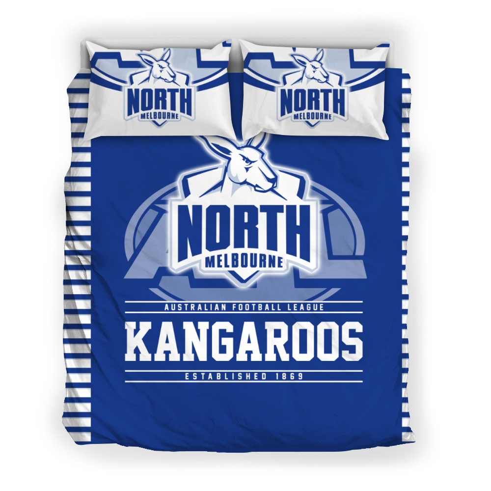 North Melbourne Kangaroos Blue White Hexagon Doona Cover