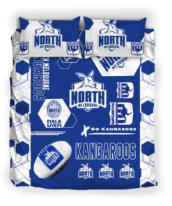 North Melbourne Kangaroos Blue White Hexagon Doona Cover