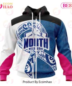 North Melbourne Kangaroos Custom Name Number Fight Cancer Zip Hoodie