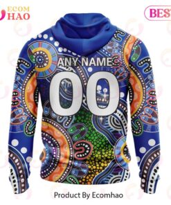 North Melbourne Kangaroos Custom Name Number Speical Indigenous Zip Hoodie Gift