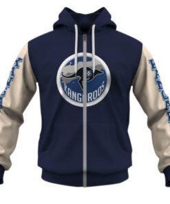 North Melbourne Kangaroos Custom Name Number Vintage Retro Best Zip Hoodie