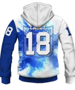 North Melbourne Kangaroos Wayne Carey Blue And White Zip Hoodie