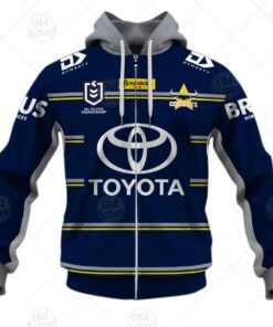 North Queensland Cowboys Custom Name Number 2021 Home Zip Hoodie Blue