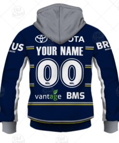 North Queensland Cowboys Custom Name Number 2021 Home Zip Hoodie Blue