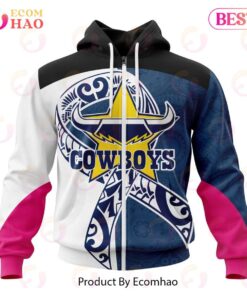 North Queensland Cowboys Custom Name Number Fight Cancer Zip Hoodie Best Gift For Fans