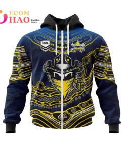 North Queensland Cowboys Custom Name Number Indigenous Mascot Zip Hoodie Funny Gift For Fans