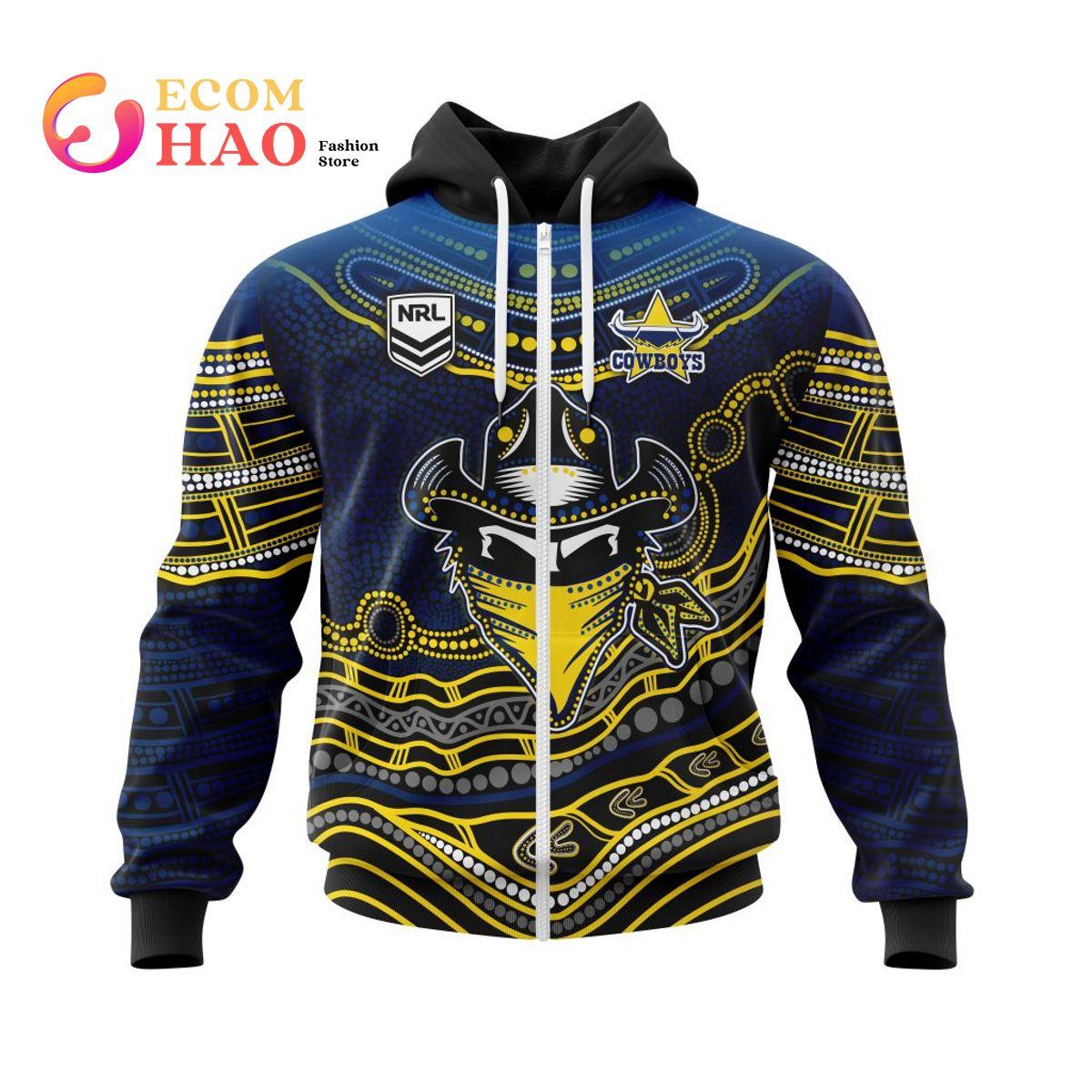 North Queensland Cowboys Custom Name Polynesian Zip Hoodie Best Gift For Fans