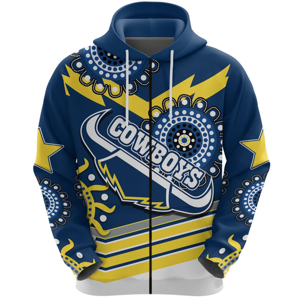 Gold Coast Titans Naidoc?aboriginal Zip Hoodie Blue