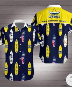 North Queensland Cowboys Summer Surfboard Tropical Aloha Shirt Best Outfit For Nrl Fans