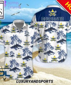 Nrl North Queensland Cowboys Tropical Coconut Islands Navy Hawaiian Shirt Best Gift Ideas