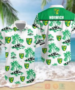 Norwich City Fc White Green Coconut Island Tropical Hawaiian Shirt For Men Women