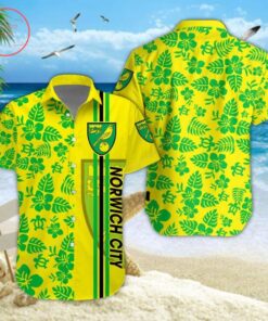 Norwich City Fc Yellow Green Floral Aloha Shirt Best Outfit For Fans