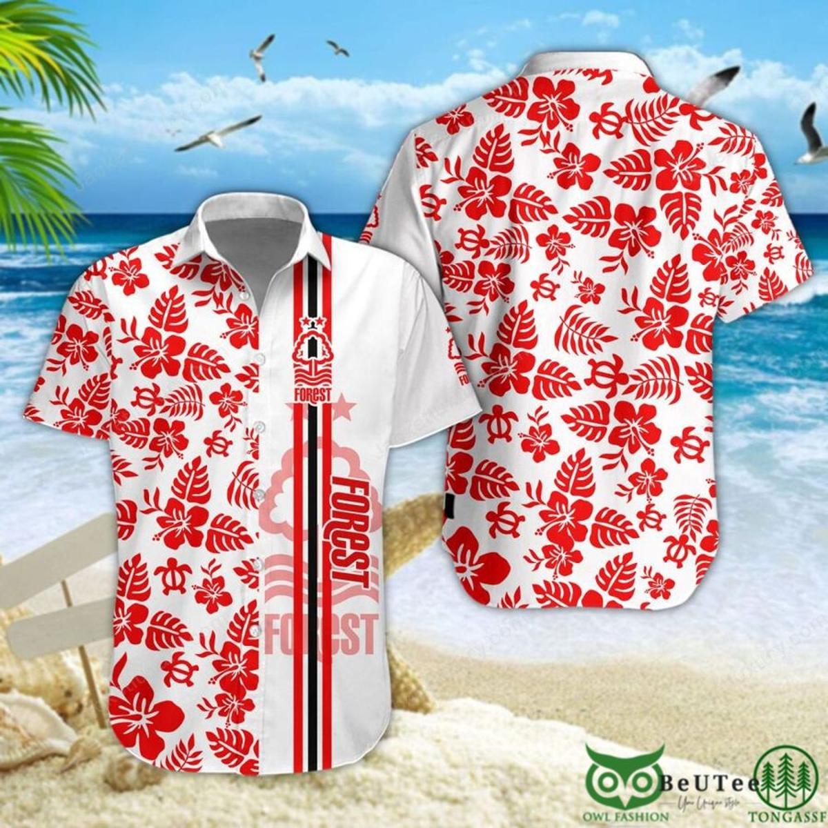 Nottingham Forest Fc Red Tribal Style Tropical Hawaiian Shirt Gift For Fans