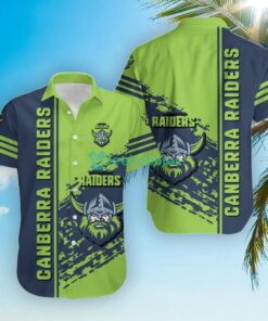 Nrl Canberra Raiders Green Blue Vintage Hawaiian Shirt Size From S To 5xl