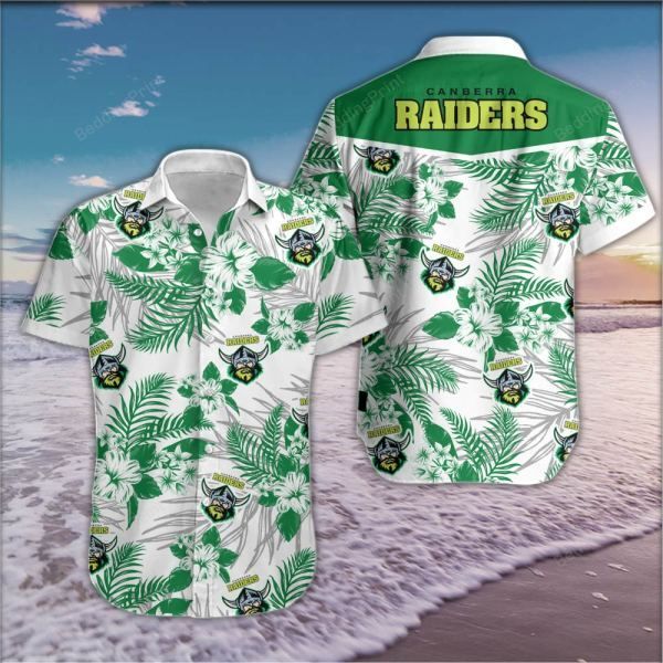 Canberra Raiders Coconut Tree Patterns Tropical Hawaiian Shirt Gift For Nrl Fans