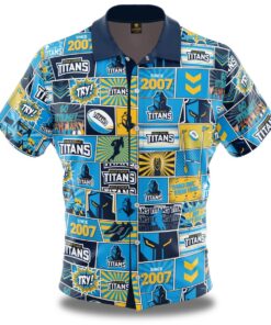 Nrl Gold Coast Titans Football Team Since 2007 Vintage Hawaiian Shirt Best Gift For Fans