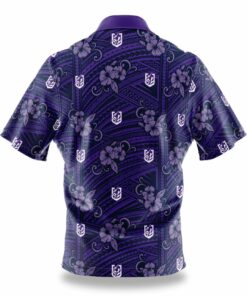 Nrl Melbourne Storm Dark Purple Floral Hawaiian Shirt Best Gift For Fans