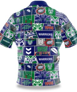 Nrl New Zealand Warriors Football Team Since 1995 Green Blue Vintage Hawaiian Shirt For Fans