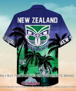 Nrl New Zealand Warriors Logo Palm Trees Patterns Vintage Hawaiian Shirt Gift For Fans 3