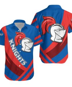 Nrl Newcastle Knights Symbol With Stripes Lines Vintage Aloha Shirt Best Gift For Fans