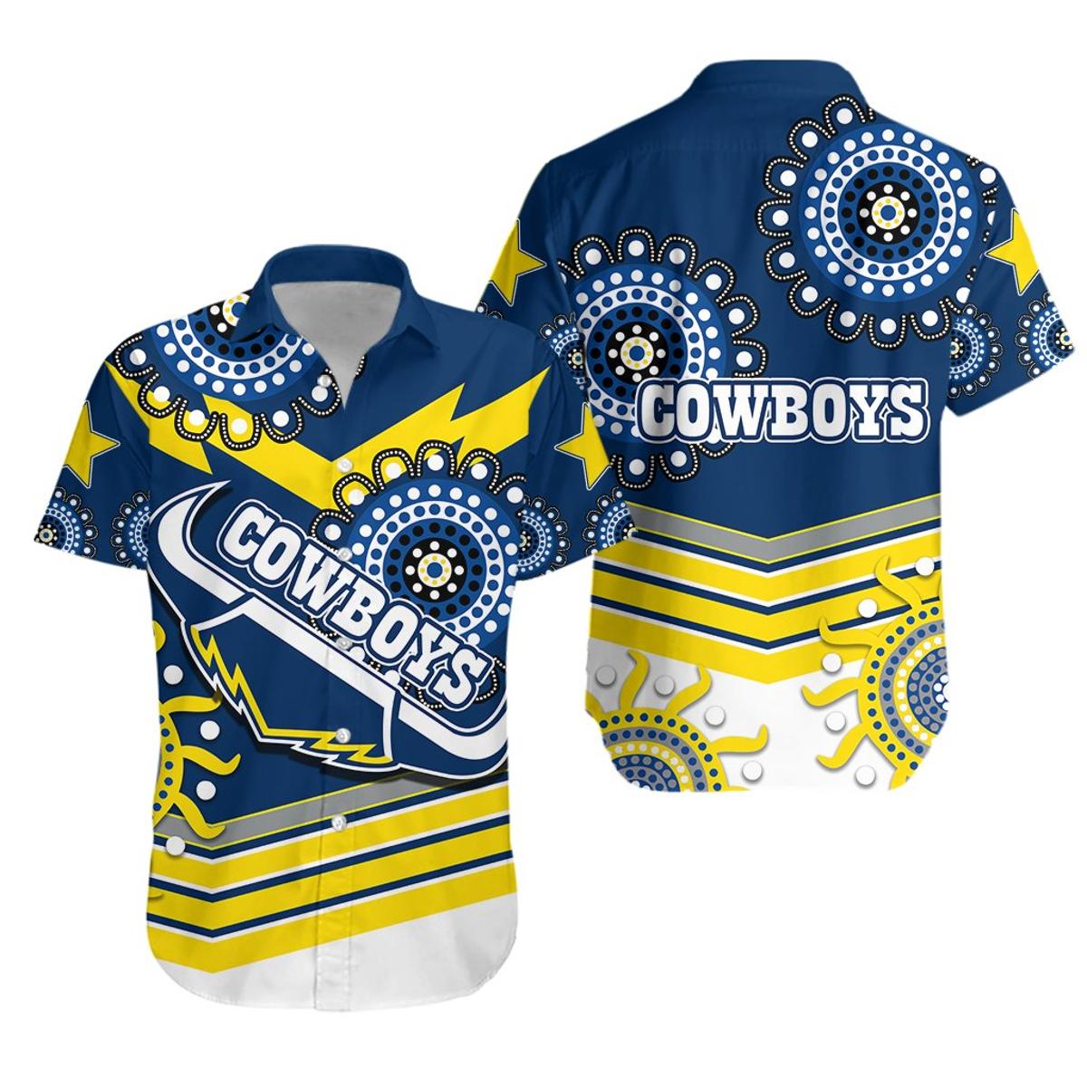 Nrl North Queensland Cowboys Anzac Day Camo Patterns Vintage Hawaiian Shirt Size From S To 5xl