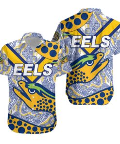 Nrl Parramatta Eels Mascot Indigenous Tribal Style Hawaiian Shirt Best Gift For Fans