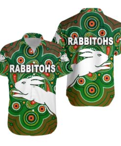 Nrl South Sydney Rabbitohs Indigenous Aboriginal Green Tropical Hawaiian Shirt Best Gift Ideas