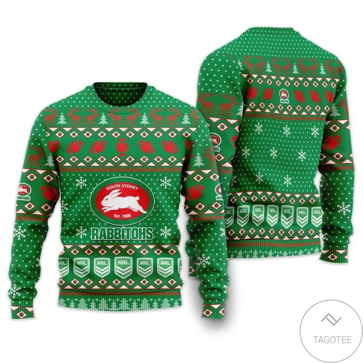 Nrl South Sydney Rabbitohs Ugly Christmas Sweater For Fans