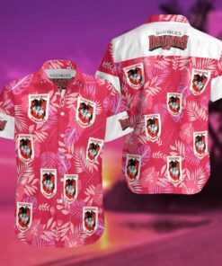 Nrl St. George Illawarra Dragons Hot Pink Floral Hawaiian Shirt Best Outfit For Fans