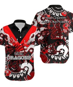 Nrl St. George Illawarra Dragons Naidoc Heal Country Indigenous Patterns Aloha Shirt Best Gift Ideas