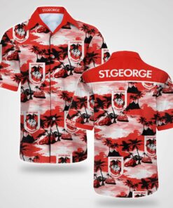 Nrl St. George Illawarra Dragons Palm Tree Island Tropical Hawaiian Shirt Best Gift For Fans