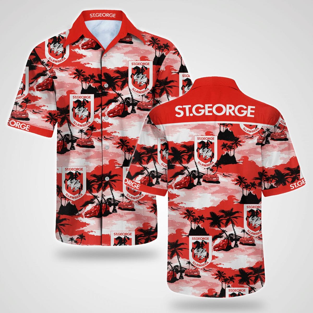 Nrl St. George Illawarra Dragons Hot Pink Floral Hawaiian Shirt Best Outfit For Fans